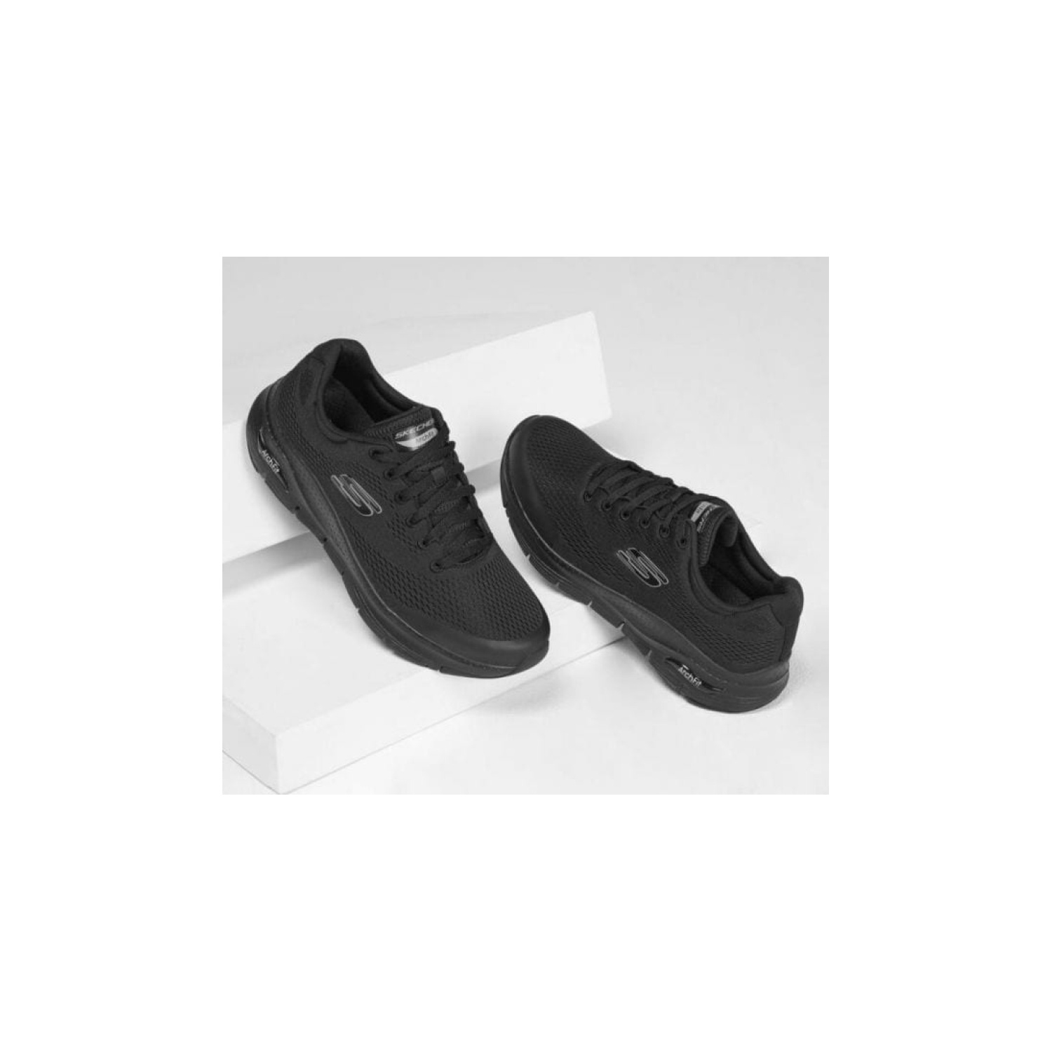 Skechers black office outlet shoes